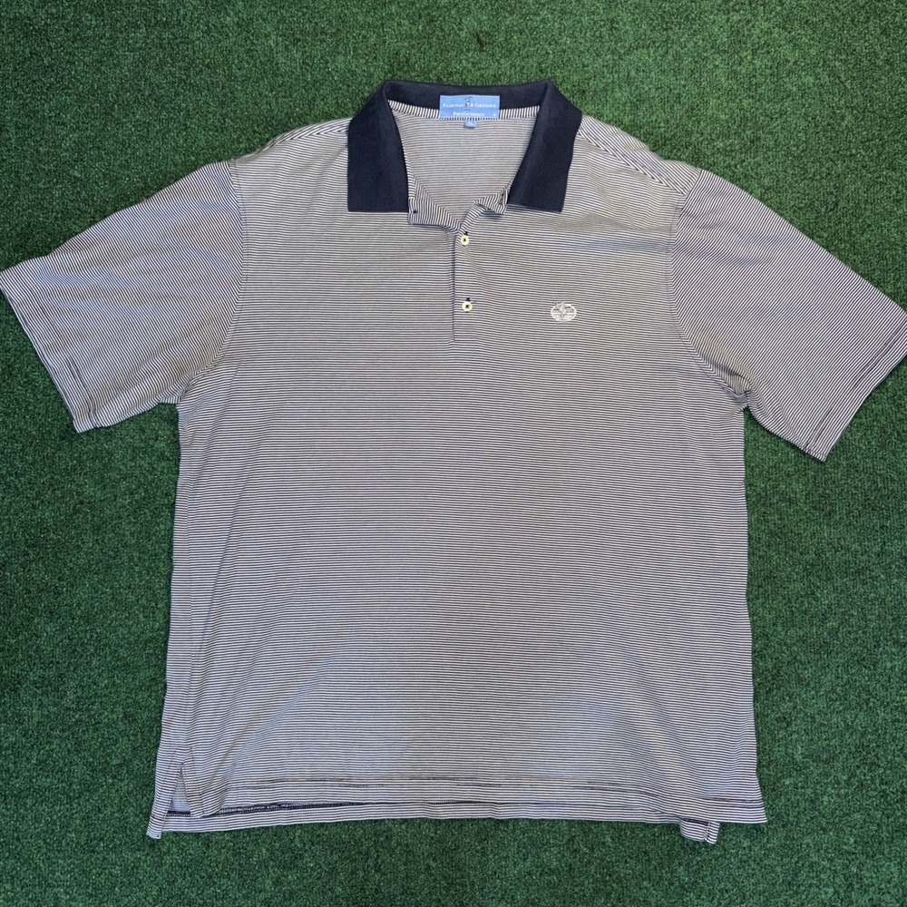 Men's‎ Fairway Green Performance Golf Polo Blue Stripe Size XL Z4